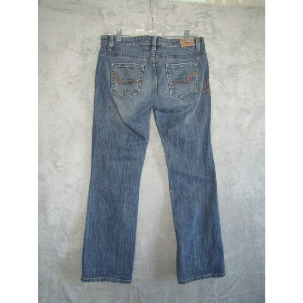 American Eagle Outfitters Jeans Women's 10 Regular Bootcut Embroidered Blue Deni